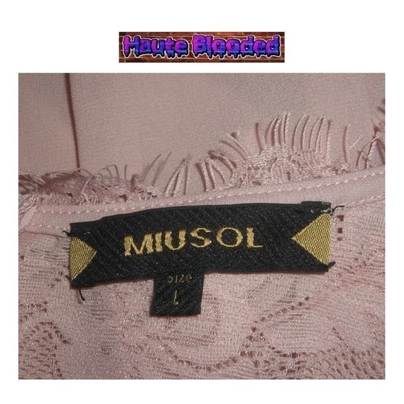 Miusol Pink Dress Lace Ruffle Party Wedding Princess Pretty Ribbon Coquette Sz L - Picture 9 of 12